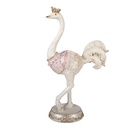 Décoration Autruche Blanc Rose 23x11x41 cm