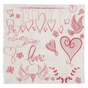 Tovaglioli di carta Bianco Rosa 33x33 cm (20)