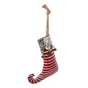 Deko Weihnachtsstrumpf Rot Weiß 21x4x26 cm