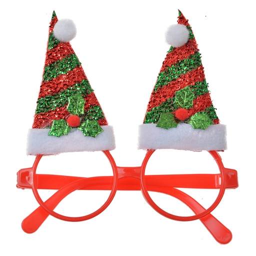 Bril met kerstmutsen 13x3x15 cm