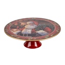 Plaque à gâteaux sur pied Rouge Blanc Ø 29x10 cm