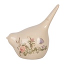 Decoration Bird Beige Pink 14x9x15 cm