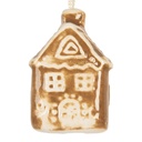 Dekoration Anhänger Haus Braun Weiß 4x4x7 cm
