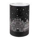 Teelichthalter Schwarz LED Ø 9x16 cm / 3xAA