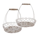 Paniers Blanc Marron (set 2) Ø 39x42 / Ø 30x34 cm