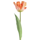 Deko Ast mit Blumen Orange Grün 61 cm