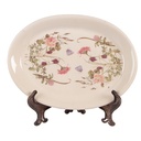 Decorative Plate Beige Pink 25x18x2 cm