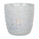 Glass Tea Light Houder White Ø 10x10 cm