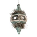 Weihnachtskugel Blau Silberfarbig Ø 7x13 cm