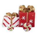 Decoration present Red Gold colored 9x7x11 cm