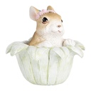 Image de décoration Lapin Beige Vert 12x12x12 cm