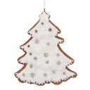Dekoration Anhänger Weihnachtsbaum Weiß Braun 9x1x10 cm