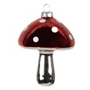 Boule de Noël champignon Rouge argent Ø 7x9 cm