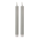 Candela con LED set 2 Grigio Ø 2x25 cm / 2xAAA