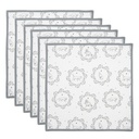 Serviettes de table en coton (lot de 6) Blanc Gris 40x40 cm