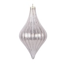 Weihnachtskugel Silberfarbig Ø 8x15 cm