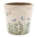 Pot de fleurs d'intérieur Beige Vert Ø 12x11 cm