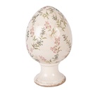 Decoration Egg on base Beige Pink Ø 17x28 cm