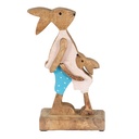 Deko Kaninchen Braun, Blau 12x6x22 cm