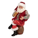 Weihnachtsdeko Weihnachtsmann Rot Grün 13x13x24 cm