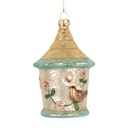 Christmas Bauble White Blue Ø 7x10 cm