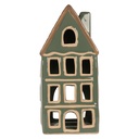 Portacandele Natale Casette Verde Marrone 9x8x19 cm