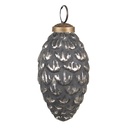 Boule de Noël Noir, Argent Ø 6x10 cm