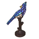 Tiffany Tischlampe Vogel Blau 15x12x33 cm E14/max 1x25W