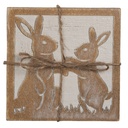 Coasters for Glasses Set of 4 Brown 10x10 cm