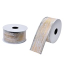 Schleife Weiß Goldfarbig 3.8 cm x 2.7 m