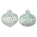 Boule de Noël Vert Argent Ø 10x10 cm (set 2)