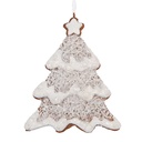 Decoration pendant Christmas tree White Brown 9x1x10 cm
