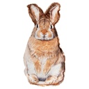 Coussin Lapin Marron Blanc 16x5x32 cm