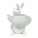 Image de décoration Lapin Beige vert 17x17x23 cm