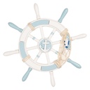 Décoration Gouvernail Blanc Bleu Ø 34x3 cm