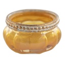 Glas Kerzenhalter Gelb, Goldfarbig Ø 6x4 cm