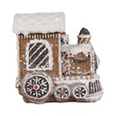 Decorazione Natalizie Locomotiva Marrone Bianco 5x3x5 cm