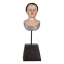 Decoration Bust Woman Beige Brown 11x11x34 cm