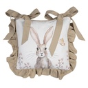Federa Cuscino per Sedia Bianco, Marrone 40x40 cm
