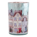 Teelichthalter Blau Beige Ø 12x18 cm