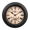 Horloge murale Noir Beige Ø 23x4 cm / 1xAA