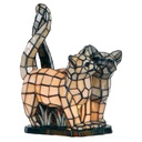Tiffany Tischlampe Katzen Beige, Grau 27x18x35 cm E14/max 1x40W