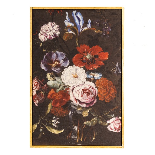 Schilderij met bloemen 40x3x60 cm