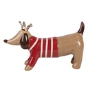 Décoration chien Marron Rouge 24x6x13 cm