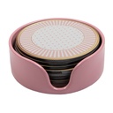 Untersetzer für Gläser 8er Set Beige Rosa Ø 10x4 cm