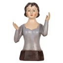 Deko Büste Frau Beige Grau 12x9x20 cm