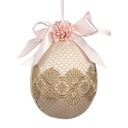 Ciondolo Decorativo Uovo Beige Rosa Ø 11x14 cm