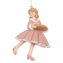 Dekoration Anhänger Ballerina Rosa Beige 7x7x11 cm