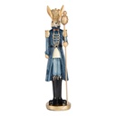 Deko Kaninchen Beige Blau Goldfarbig 5x5x18 cm