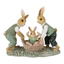 Décoration Lapins Marron Vert 17x7x14 cm